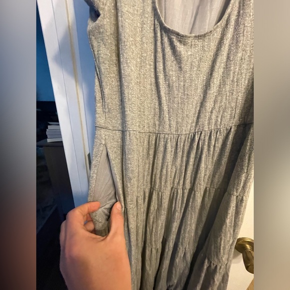 Anthropologie Maeve Gillian Tiered Maxi Dress gray size medium - Picture 2 of 6